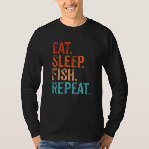 Camiseta Coma Peixe Dormido Repete Pescador Engraçado Vinta