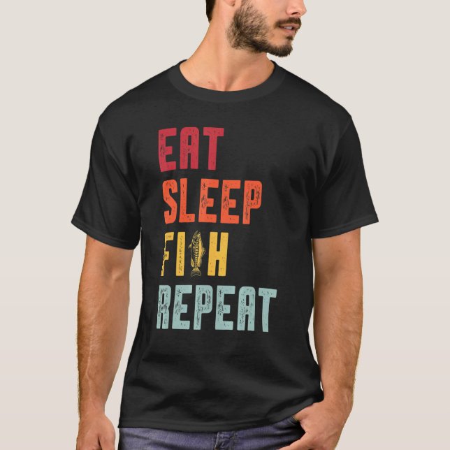 Camiseta Coma Peixe Dormindo Repete A Pesca (Frente)