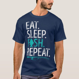 Camiseta Coma Peixe Dormindo Repete Pesca Engraçada