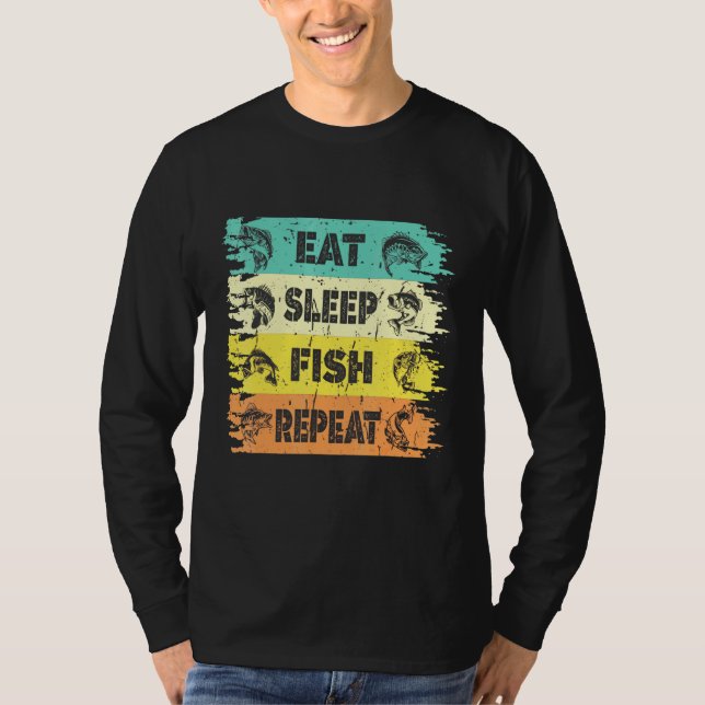 Camiseta Coma Peixe Dormindo Repetir Estilo de Vida (Frente)