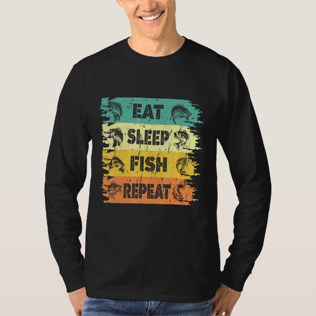 Camiseta Coma Peixe Dormindo Repetir Estilo de Vida (Frente)