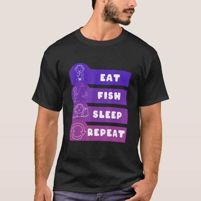 Camiseta Coma Peixe Durma Repita (Frente)
