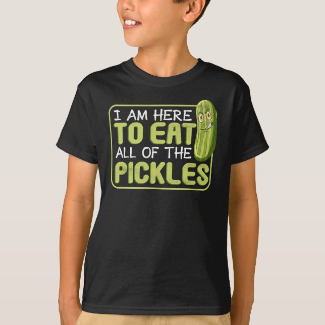 Camiseta Coma Pepino Aqui Coma Todos Os Picles Vegetarianos (Frente)