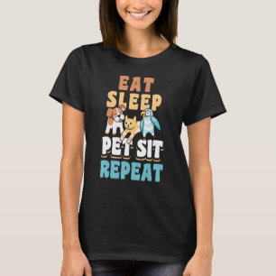 Camiseta Coma Pet Sit Repetit Animal Caretaker Pet Sitt
