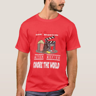 Camiseta Coma pipoca Assista Filme Ignorehe Família do Mund