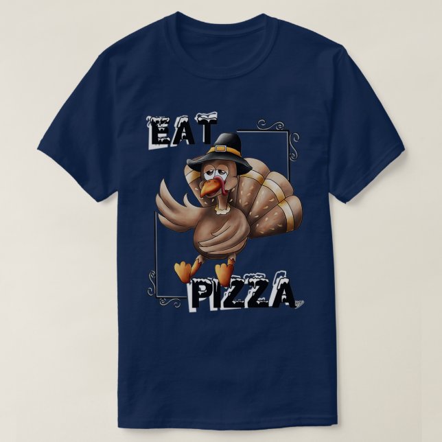 Camiseta Coma Pizza Ação de Graças (Frente do Design)