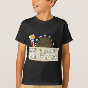 Camiseta Coma Pizza Engraçada Vegetariana de peru de Natal