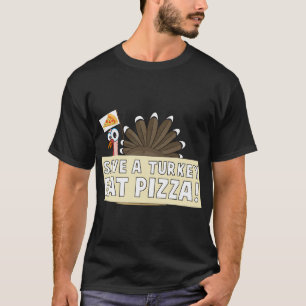 Camiseta Coma Pizza Engraçada Vegetariana de peru de Natal 