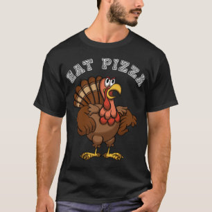 Camiseta Coma Pizza Engraçado Ação de Graças Ansia Turquia