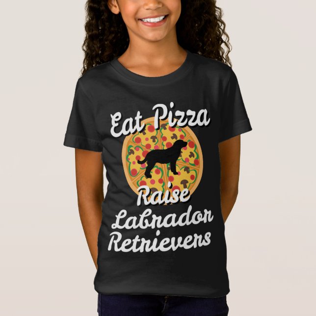 Camiseta Coma Pizza Raise Labrador Retrievers (Frente)