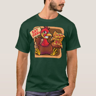 Camiseta Coma Pizza Salve um Feliz Dia de Ação de Graças na