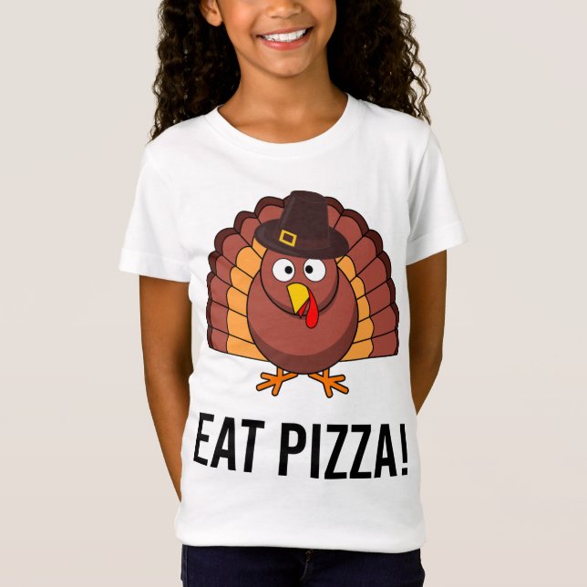 Camiseta Coma Pizza Turquia Com Chapéu (Frente)