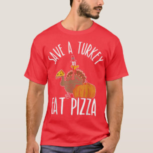 Camiseta Coma Pizza Turquia para uma Ação de Graças na Turq