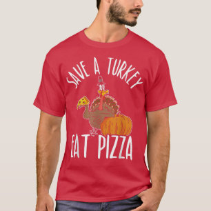Camiseta Coma Pizza Turquia para uma Ação de Graças na Turq