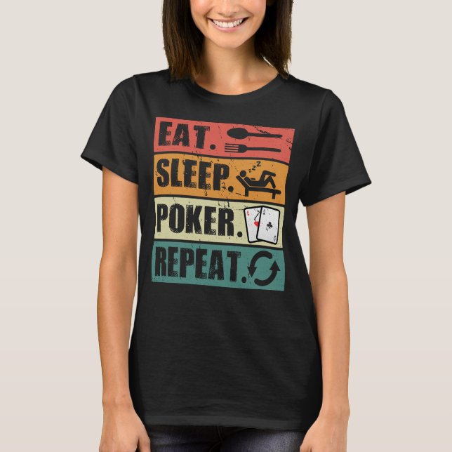 Camiseta Coma Poker Sleep Repetir Poker Lover (Frente)