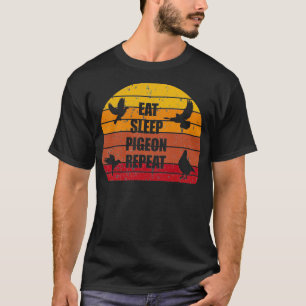 Camiseta Coma Pombos De Sono Repetir Aves Com Sobrecarga