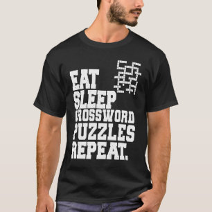 Camiseta Coma Quebra-cabeça de Palavra-Cruzada do Sleep Rep