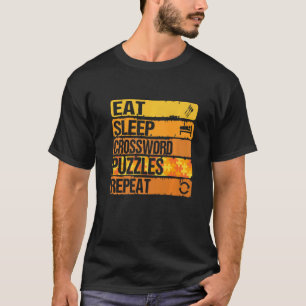 Camiseta Coma Quebra-cabeça de Palavra Cruzada Repetição de