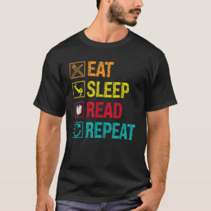 Camiseta Coma Repetição de Eventos de Leitura de Repouso no