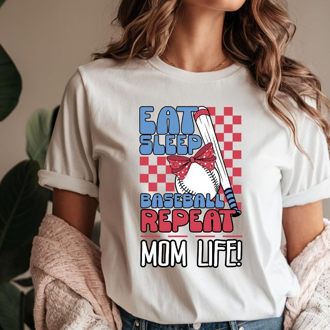 Camiseta Coma Repetições De Beisebol No Sono, Mãe (Criador carregado)