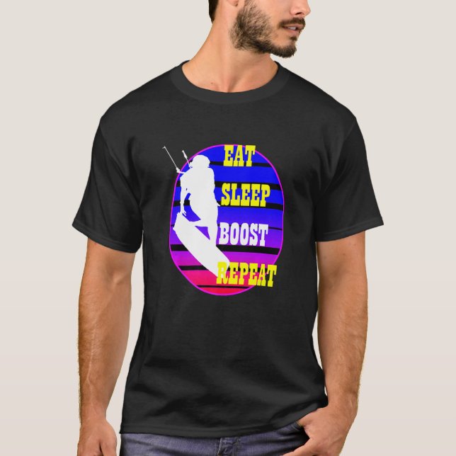 Camiseta Coma Reproduza Repetidamente Kitesufer Azul Roxo (Frente)
