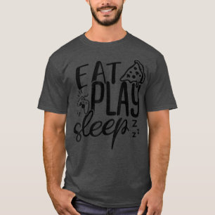 Camiseta Coma Reproduzir Repetições Jogador De Vídeo Jogado