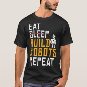 Camiseta Coma Robôs de Compilação Repetir Robótica