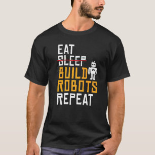 Camiseta Coma Robôs de Compilação Repetir Robótica