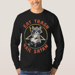 Camiseta Coma Satã de granizo do lixo - Gótico suave raccoo