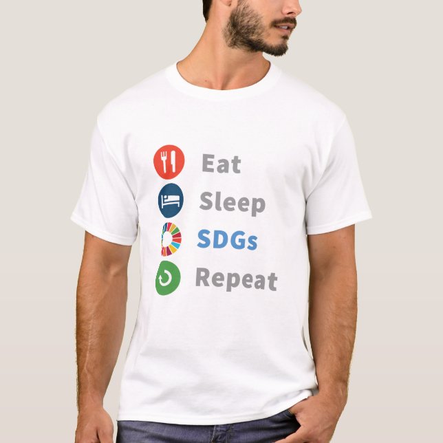 Camiseta Coma SDGs do Sono Repetir 2030 (Frente)