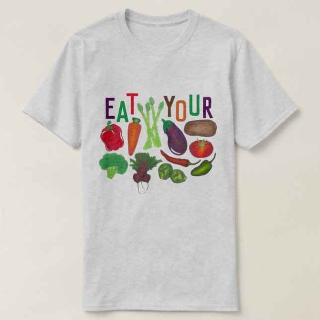 Camiseta Coma Seu Vegetal Tomate De Cenoura Pimenta De Bróc (Frente do Design)