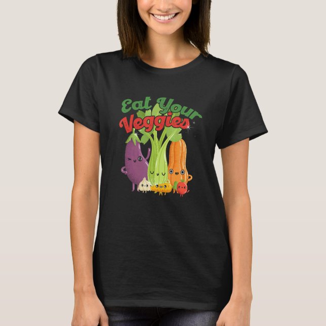 Camiseta Coma Seu Veggies Planta Comendo Vegetariano Vegan  (Frente)