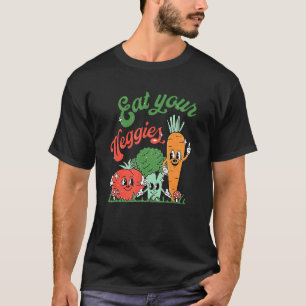 Camiseta Coma Seu Veggies Tomate Broccoli Vintage