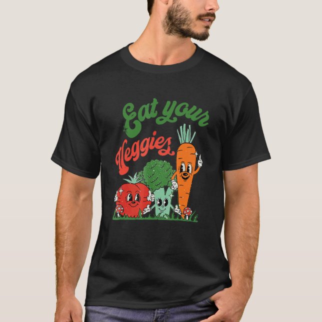 Camiseta Coma seus legumes Vegano (Frente)