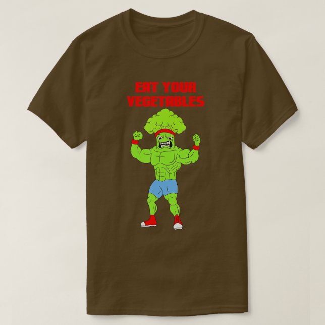 Camiseta Coma seus vegetais Broccoli Enfermeiro Gym Str (Frente do Design)