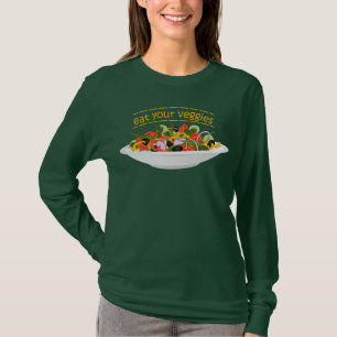 Camiseta Coma seus vegetais Cite salada fresca misturar tig
