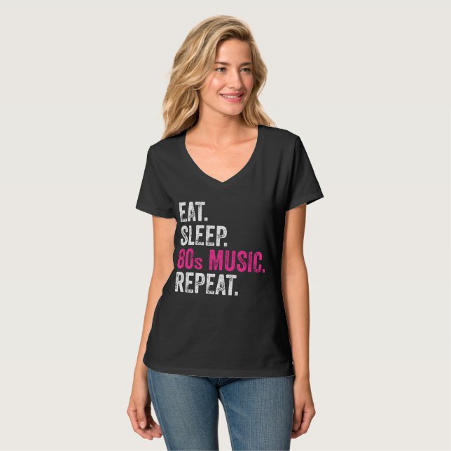 Camiseta Coma Sleep 80s Music Repeat T-Shirt (Frente Completa)