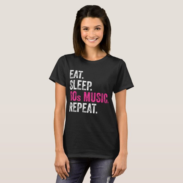 Camiseta Coma Sleep 80s Music Repeat T-Shirt (Frente Completa)