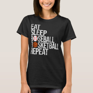 Camiseta Coma Sleep Baseball Basball Repete Bola Engraçada