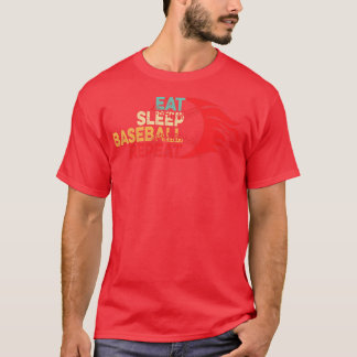 Camiseta Coma Sleep Baseball Repetir Jogador De Beisebol En