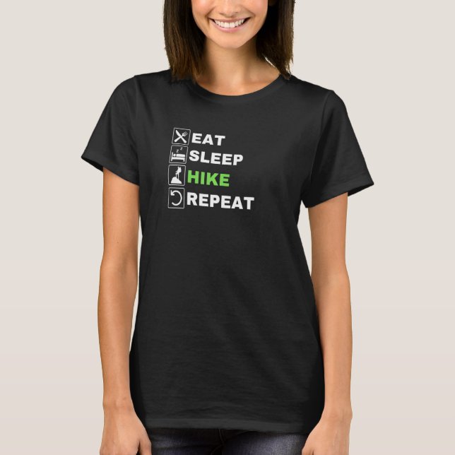 Camiseta Coma Sleep Hike Repete Ataque Hiker De Caminho Par (Frente)
