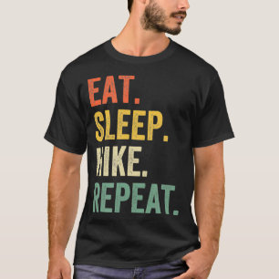 Camiseta Coma Sleep Hike Repete Engraçado Hiker Vintage Cam
