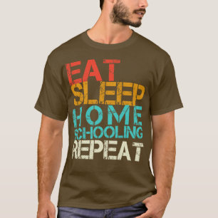 Camiseta Coma Sleep Home Schooling Repetir Retrato Estudo d