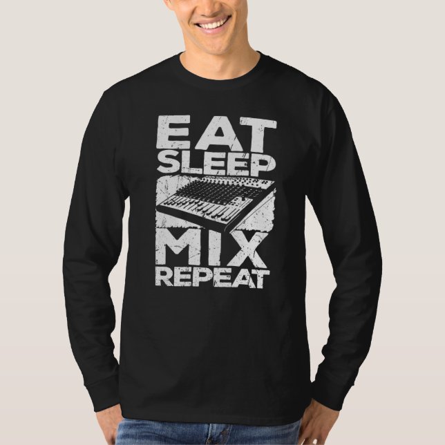 Camiseta Coma Sleep Mix Repetir Produtor Musical Audio Tech (Frente)