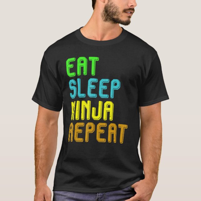 Camiseta Coma Sleep Ninja Repete Camiseiros Para Jovens Nin (Frente)