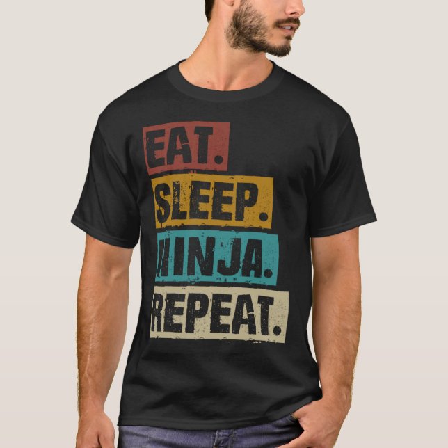 Camiseta Coma Sleep Ninja Repete Vintage Karate Martial (Frente)