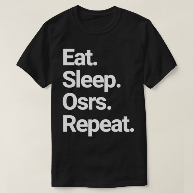 Camiseta Coma Sleep Osrs Repita Design de Runescape na Anti (Frente do Design)
