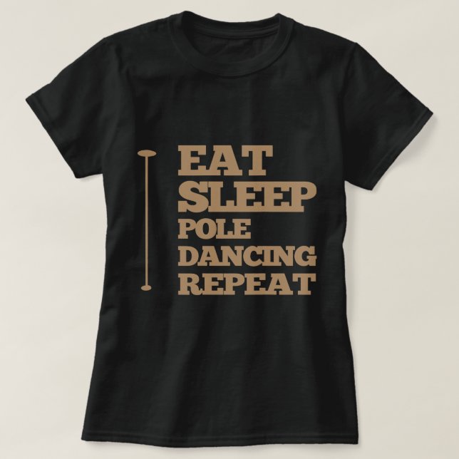 Camiseta Coma Sleep PoleDancing e Repita (Frente do Design)
