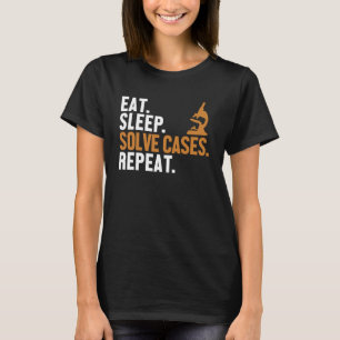 Camiseta Coma Sleep Resolva Capas Repetir Ciência Forense