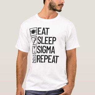 Camiseta Coma Sleep Sigma Repita Sinal Engraçado